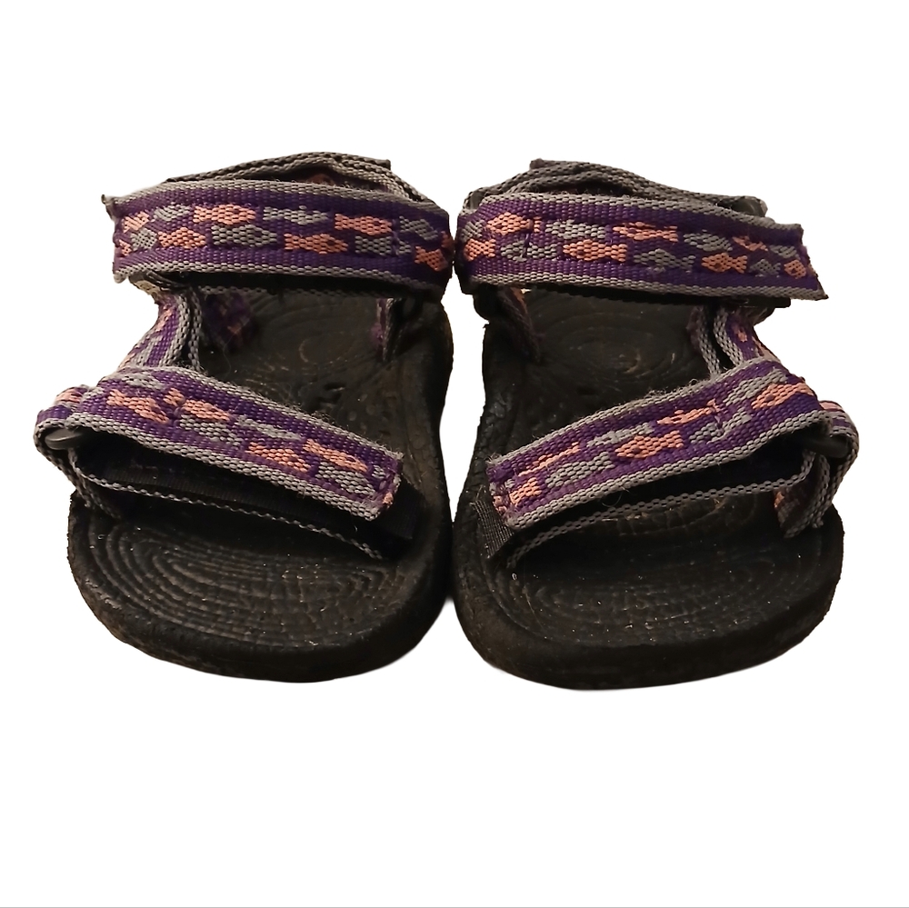 Teva Purple and Black Fish Pattern Sandals Baby Infant Toddler